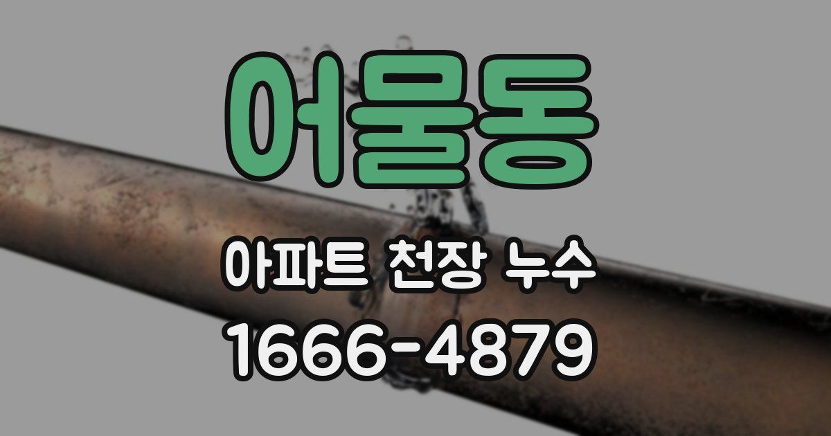 어물동 아파트 천장 누수