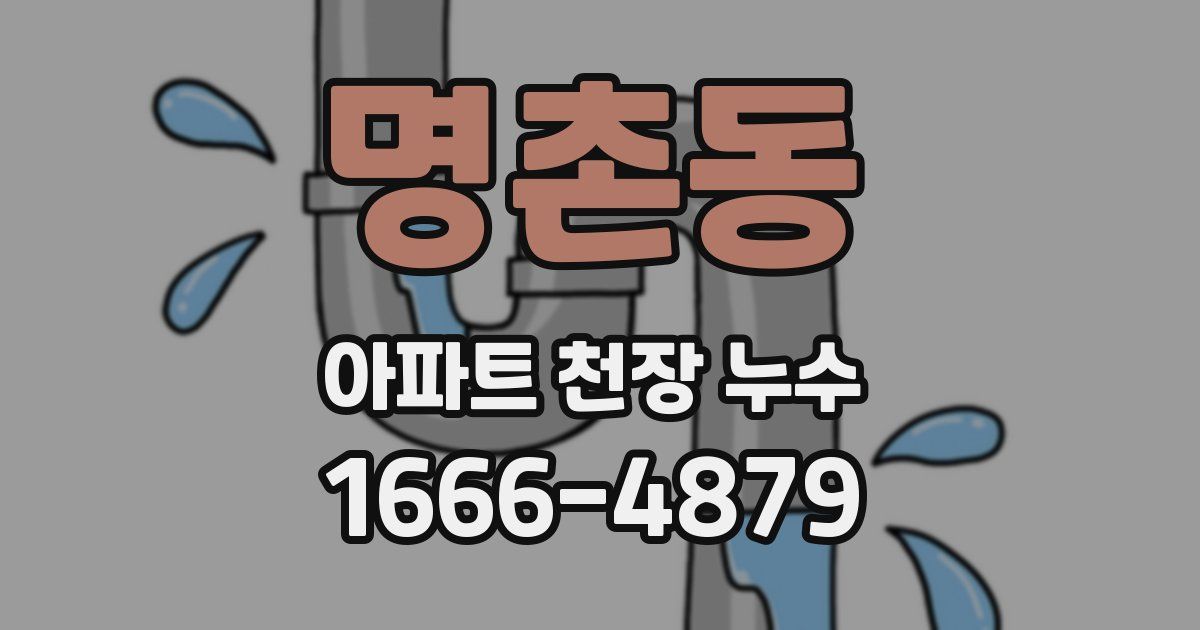 명촌동 아파트 천장 누수