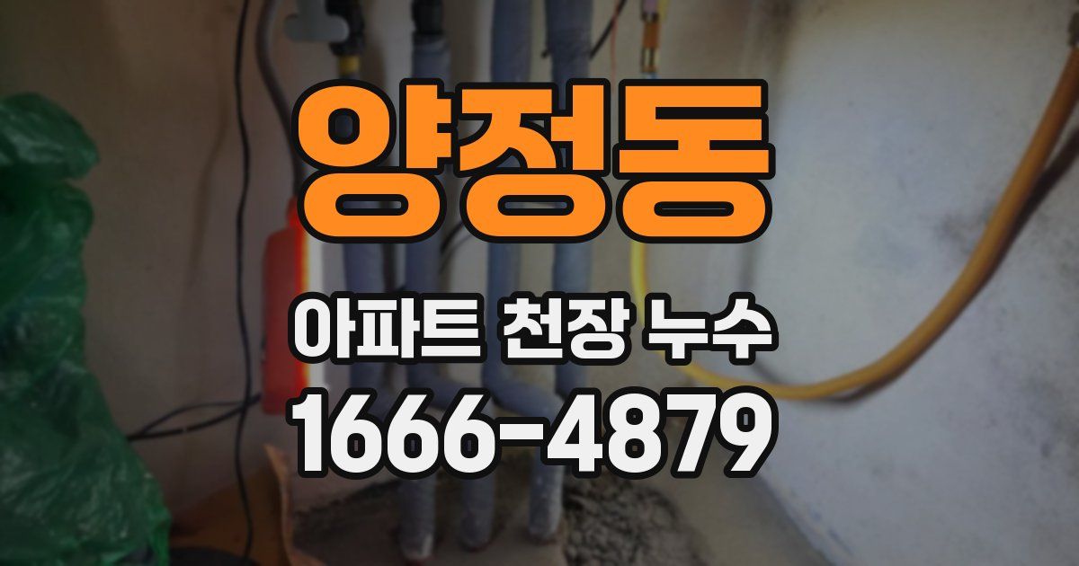 양정동 아파트 천장 누수