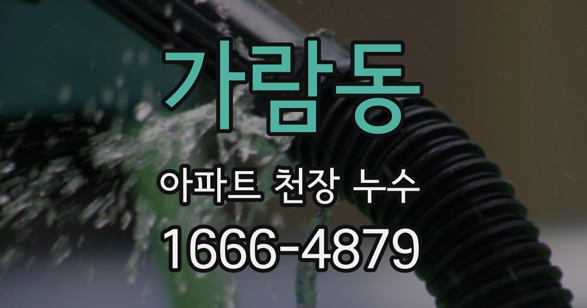 가람동 아파트 천장 누수