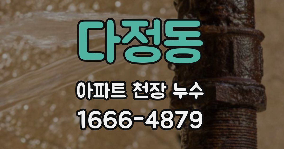 다정동 아파트 천장 누수