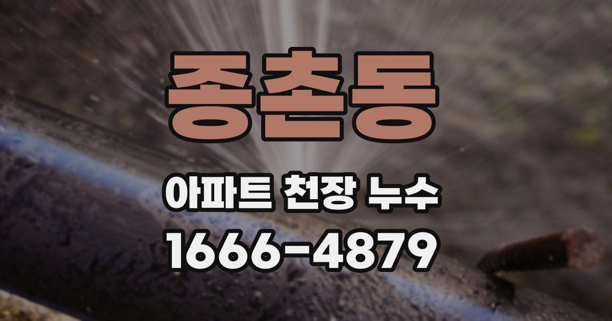 종촌동 아파트 천장 누수