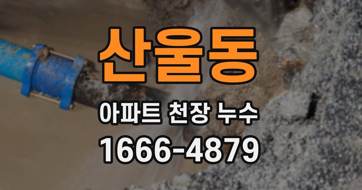 산울동 아파트 천장 누수