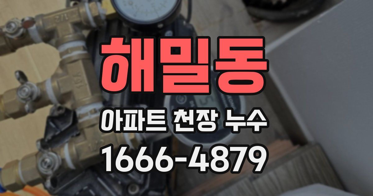 해밀동 아파트 천장 누수