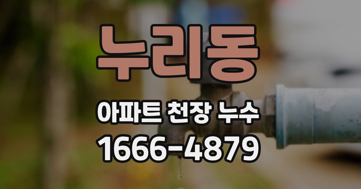 누리동 아파트 천장 누수