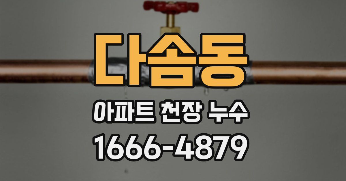 다솜동 아파트 천장 누수