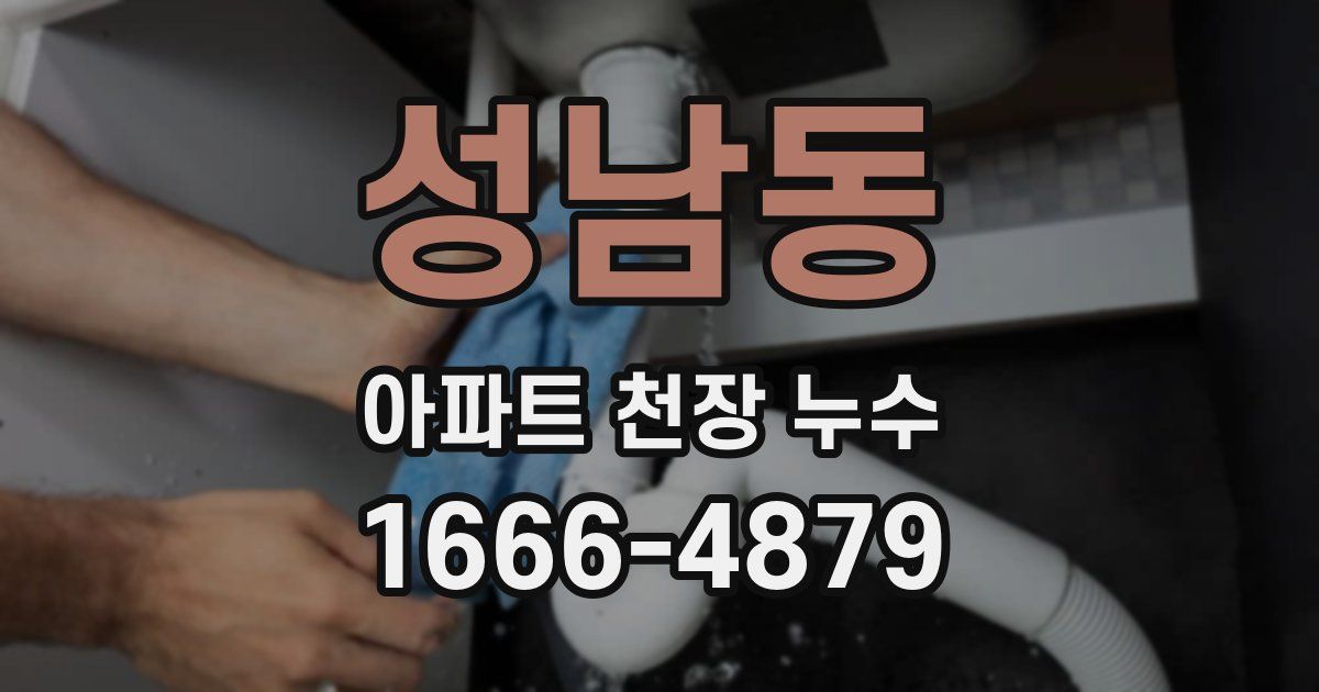 성남동 아파트 천장 누수