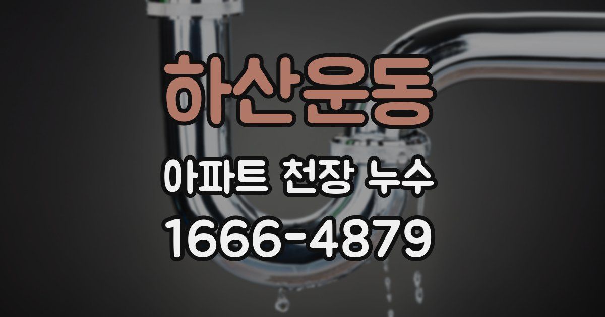 하산운동 아파트 천장 누수