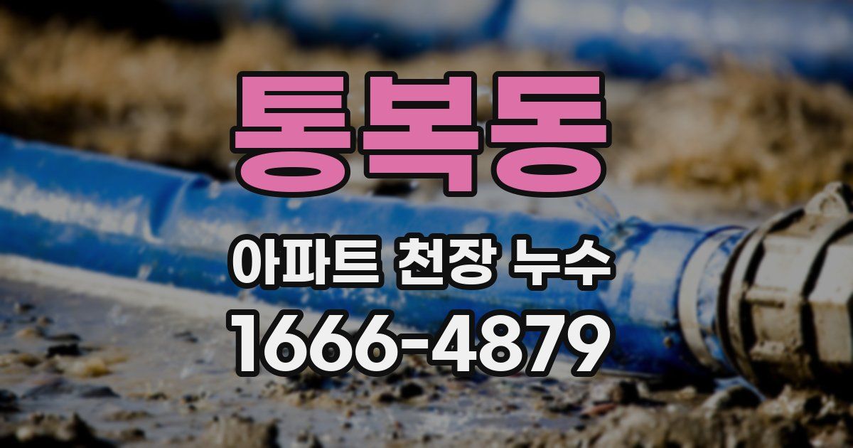 통복동 아파트 천장 누수