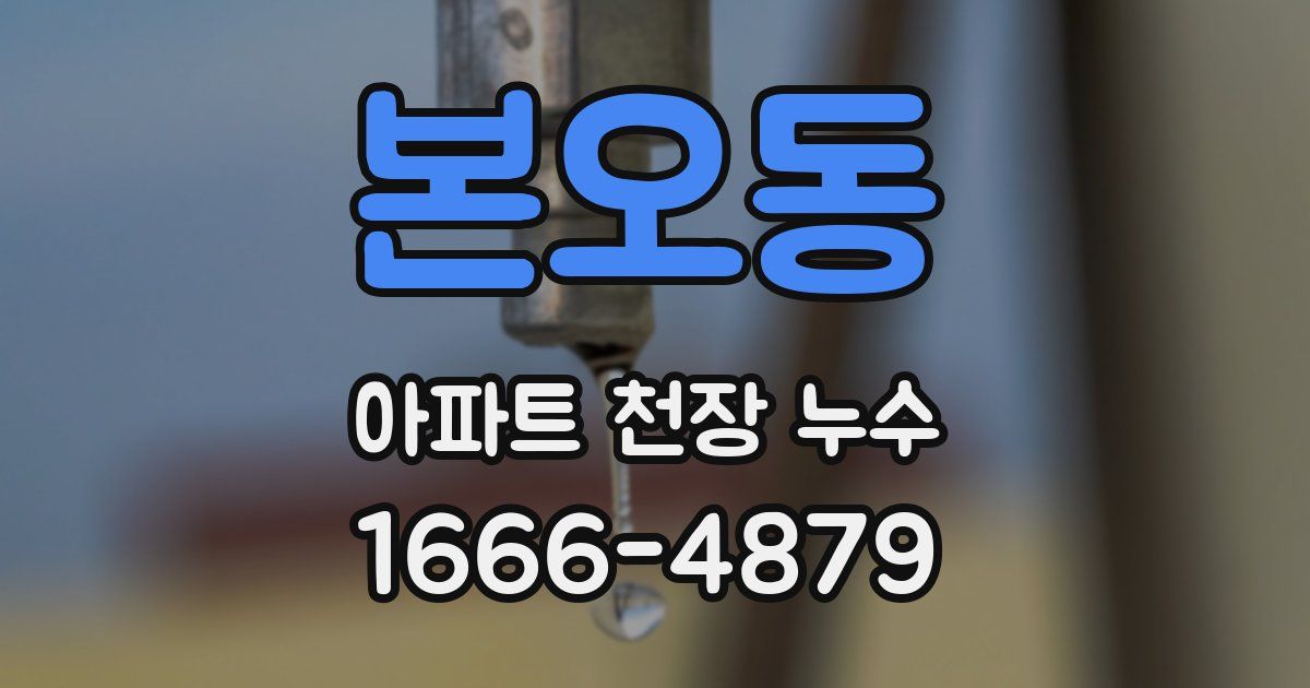 본오동 아파트 천장 누수