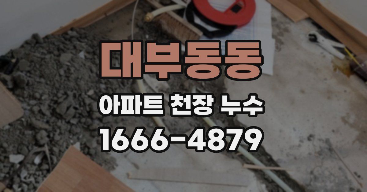 대부동동 아파트 천장 누수