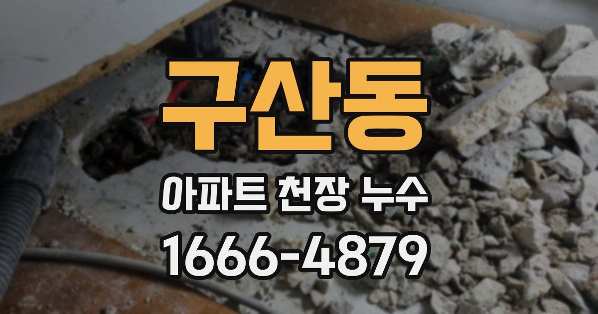 구산동 아파트 천장 누수