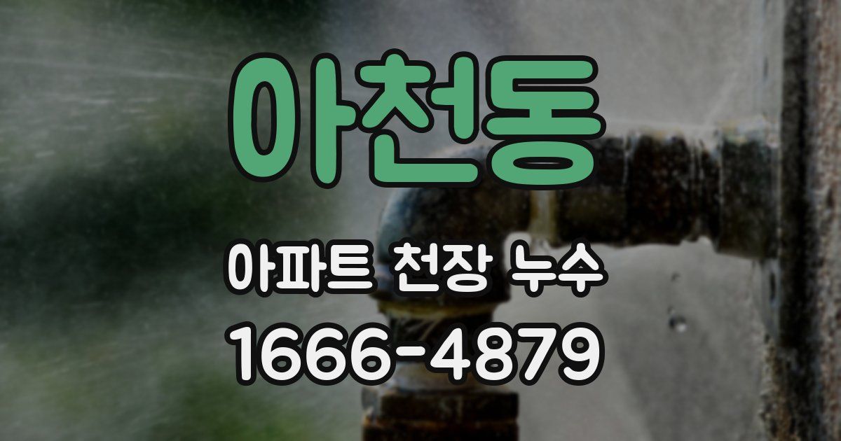 아천동 아파트 천장 누수