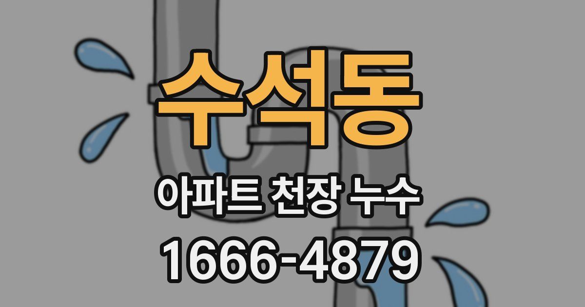 수석동 아파트 천장 누수