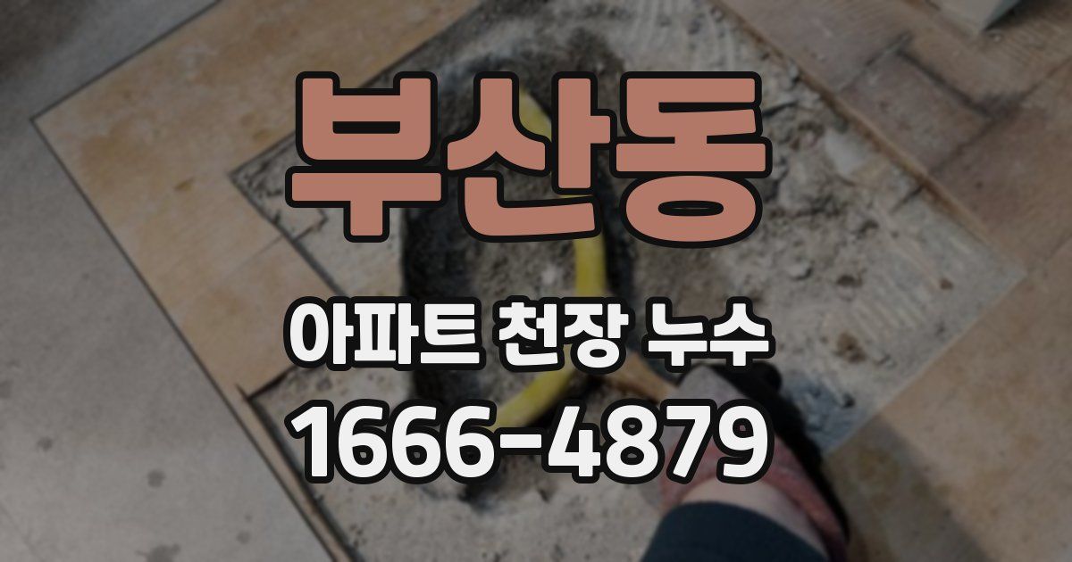 부산동 아파트 천장 누수