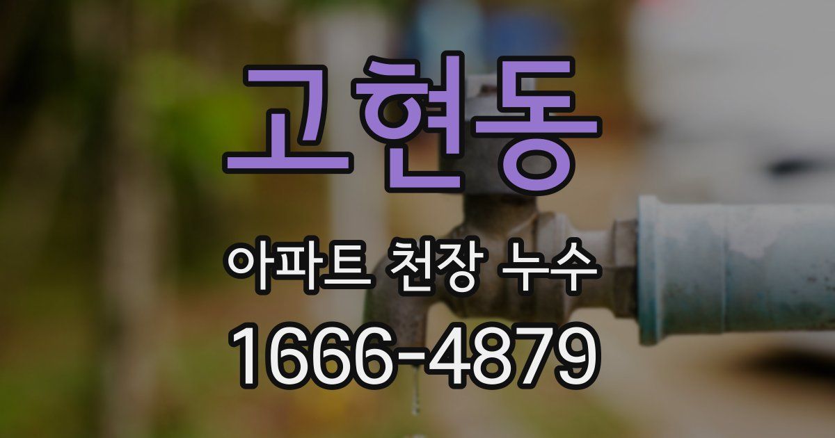 고현동 아파트 천장 누수