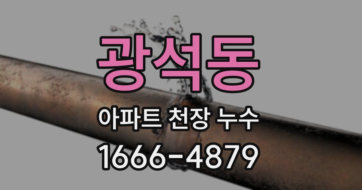 광석동 아파트 천장 누수