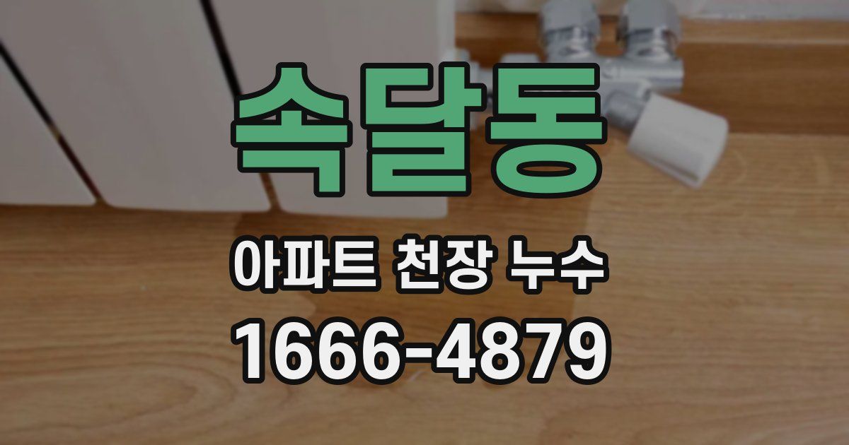 속달동 아파트 천장 누수