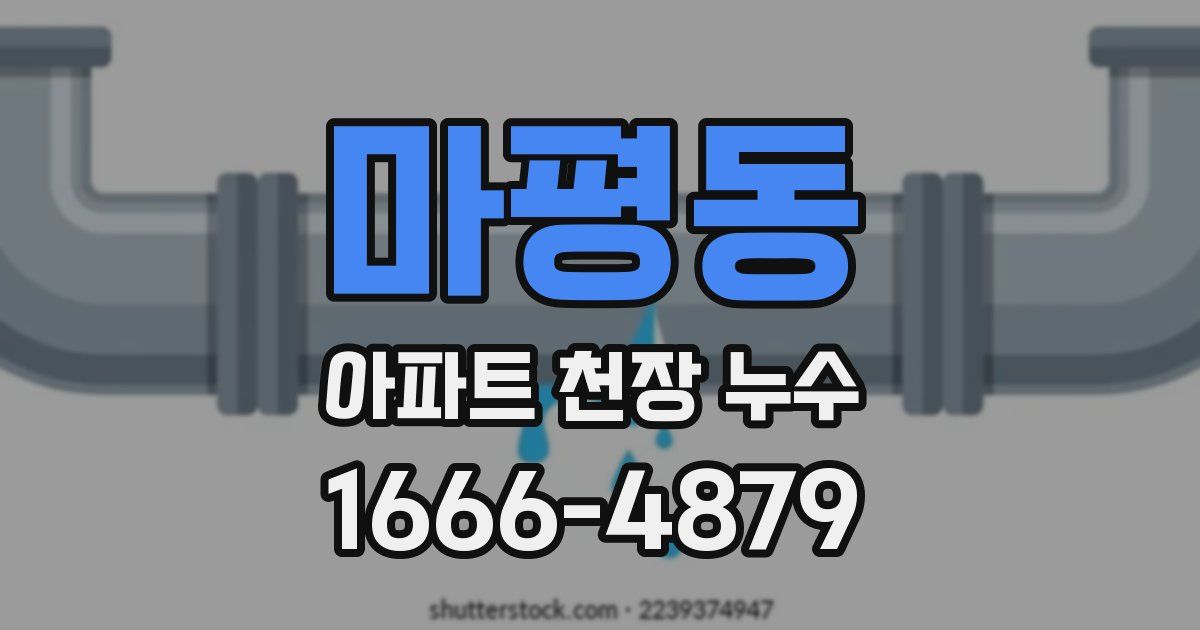 마평동 아파트 천장 누수