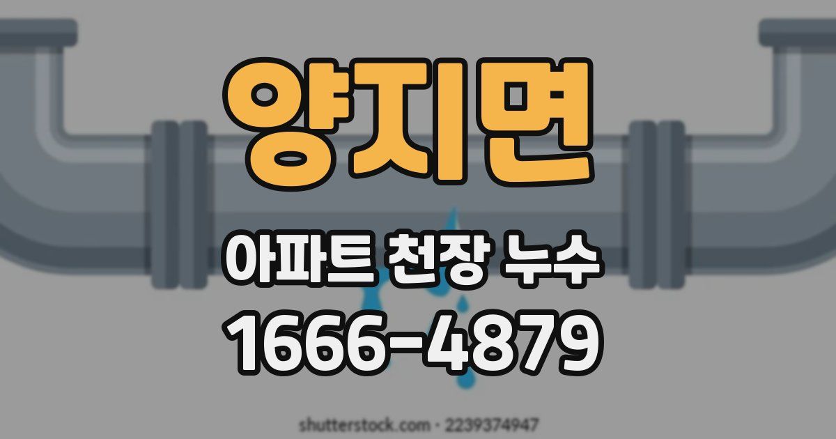 양지면 아파트 천장 누수