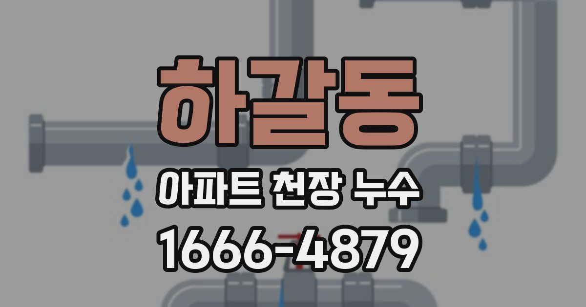 하갈동 아파트 천장 누수