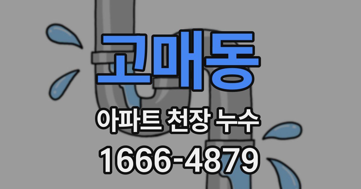 고매동 아파트 천장 누수