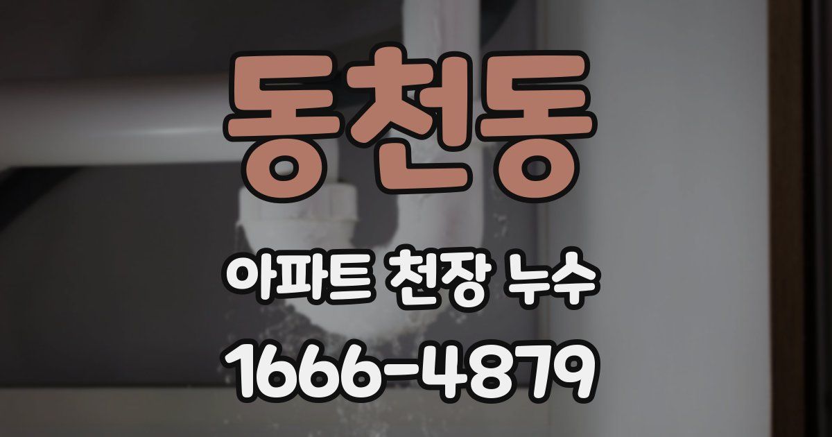 동천동 아파트 천장 누수