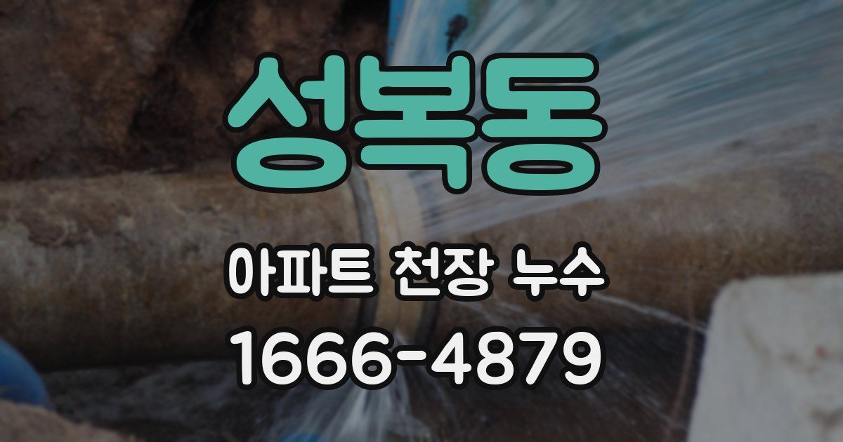 성복동 아파트 천장 누수