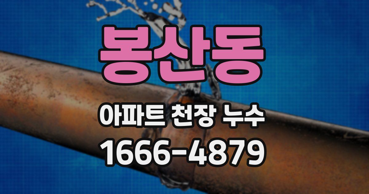 봉산동 아파트 천장 누수
