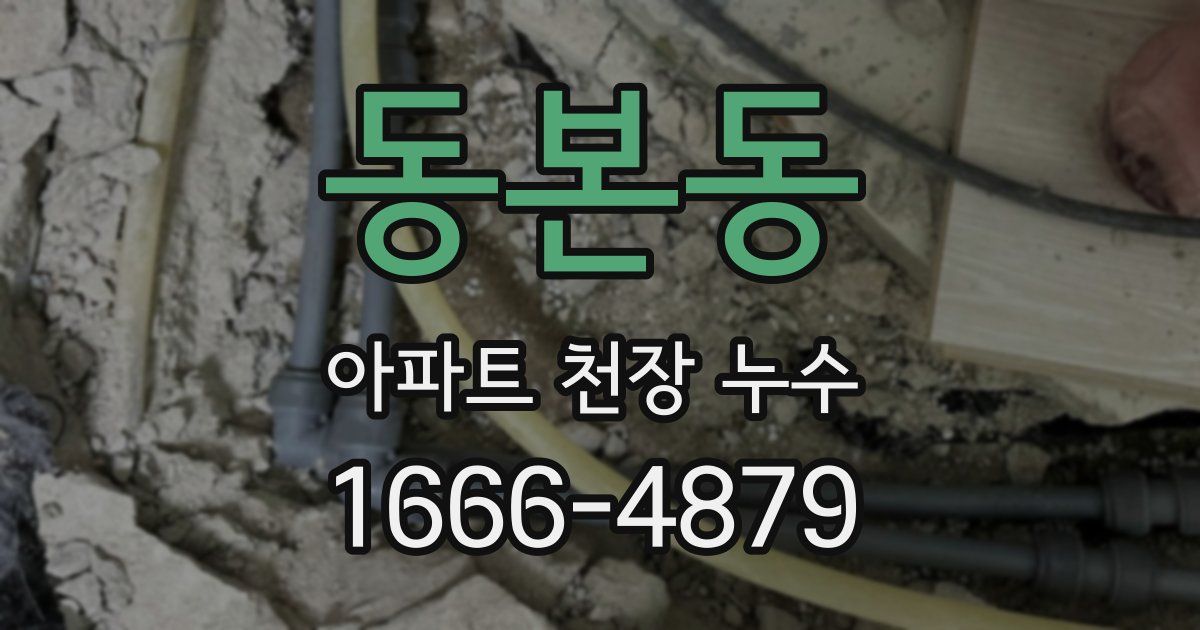 동본동 아파트 천장 누수