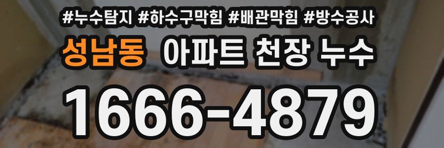 성남동 아파트 천장 누수