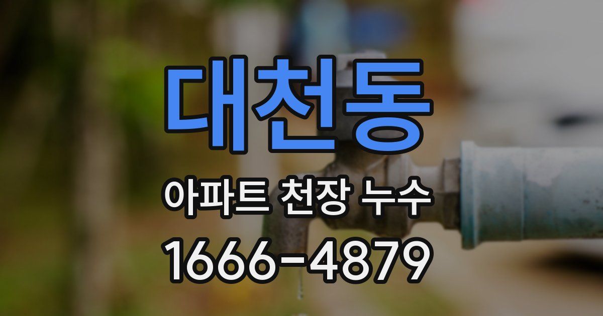 대천동 아파트 천장 누수