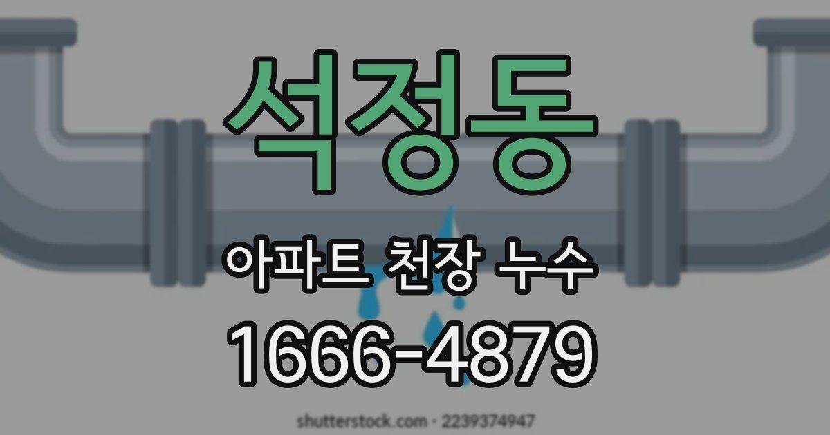 석정동 아파트 천장 누수