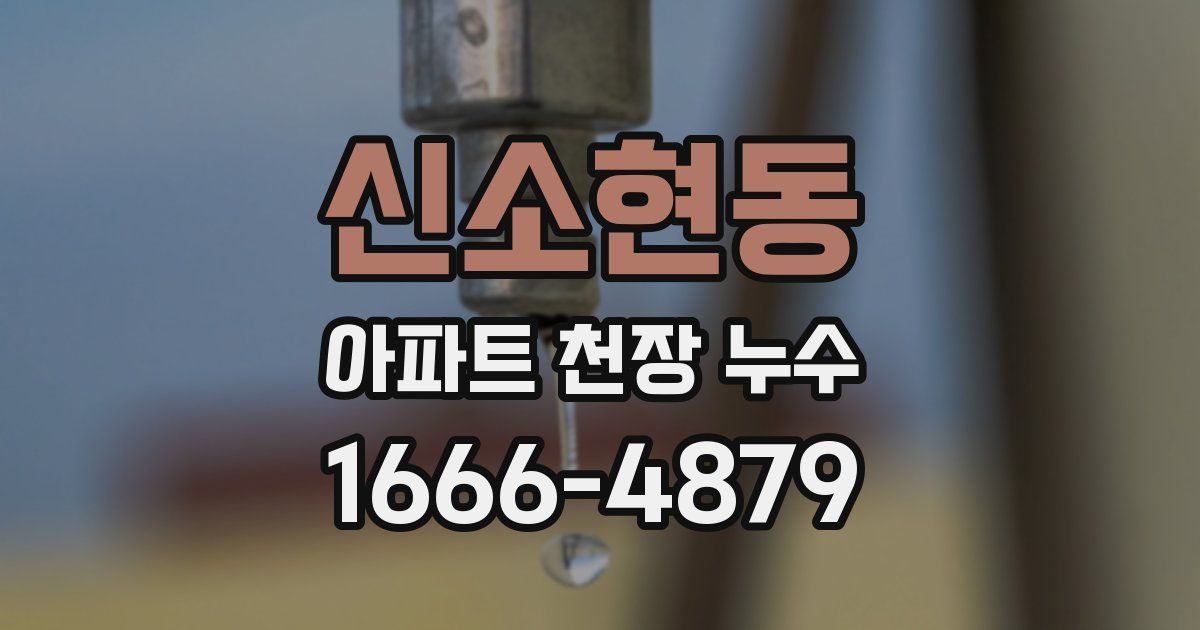 신소현동 아파트 천장 누수