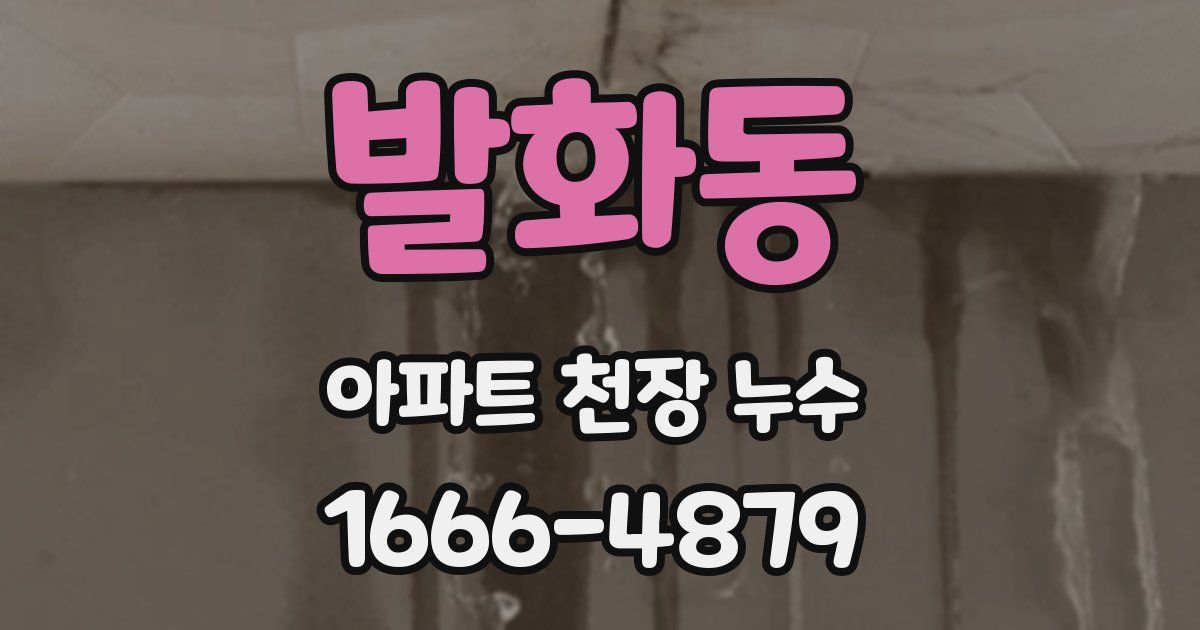발화동 아파트 천장 누수