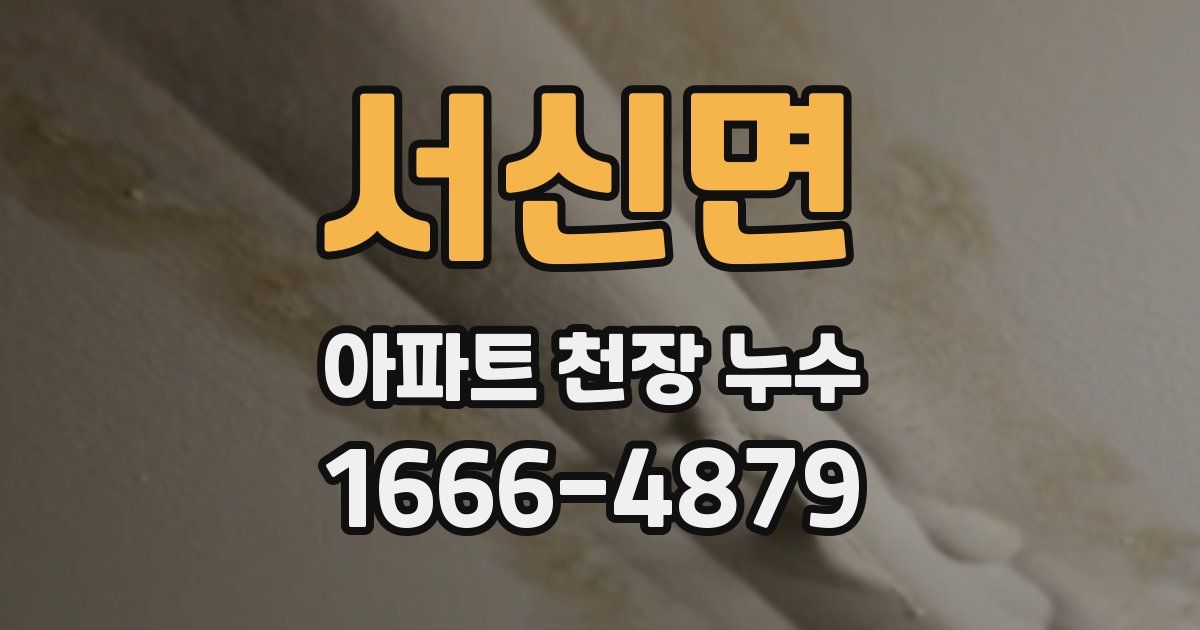 서신면 아파트 천장 누수