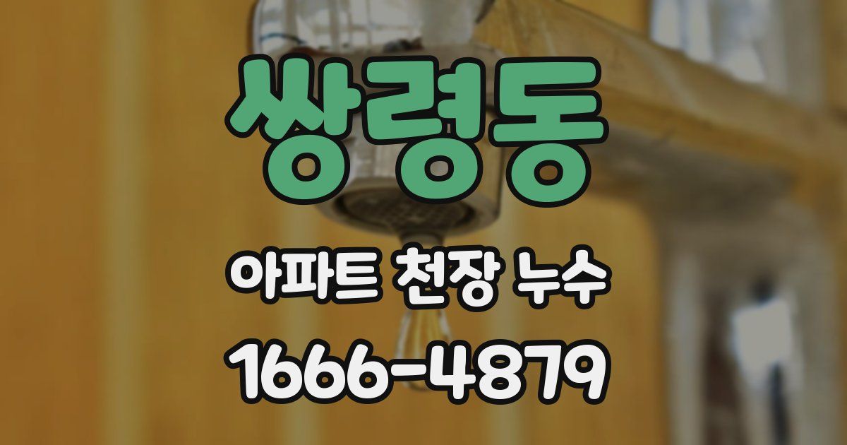 쌍령동 아파트 천장 누수