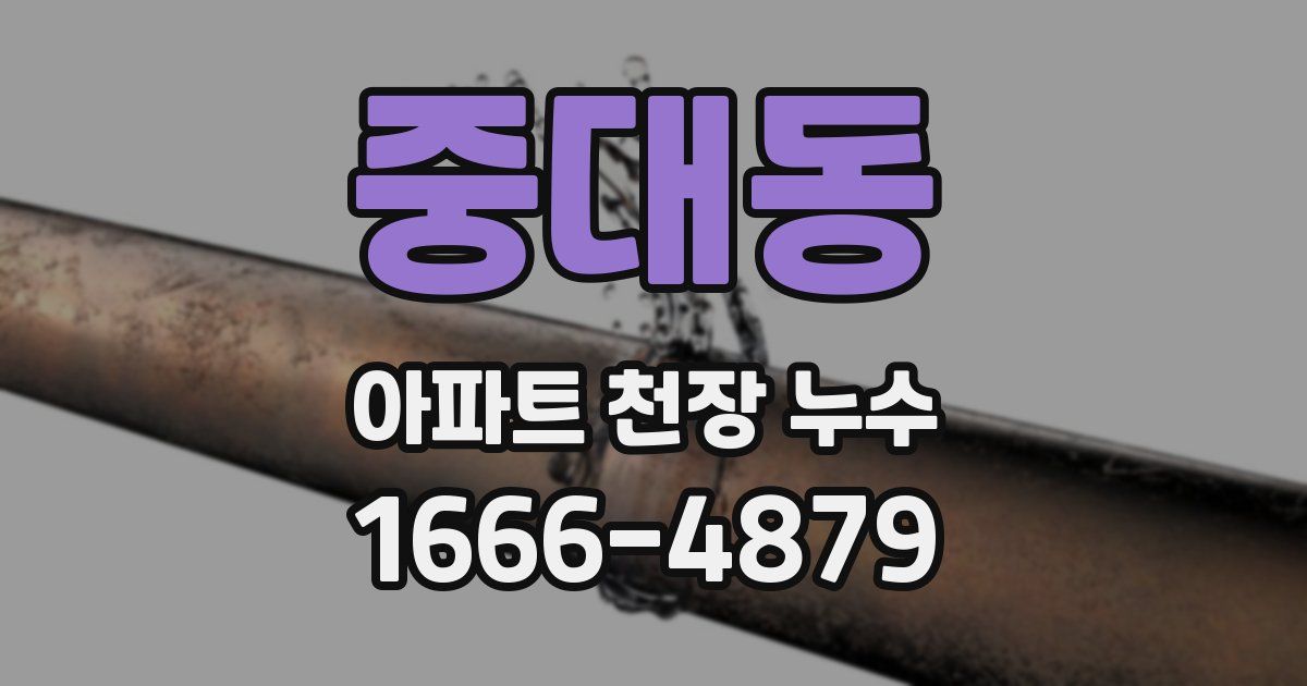 중대동 아파트 천장 누수