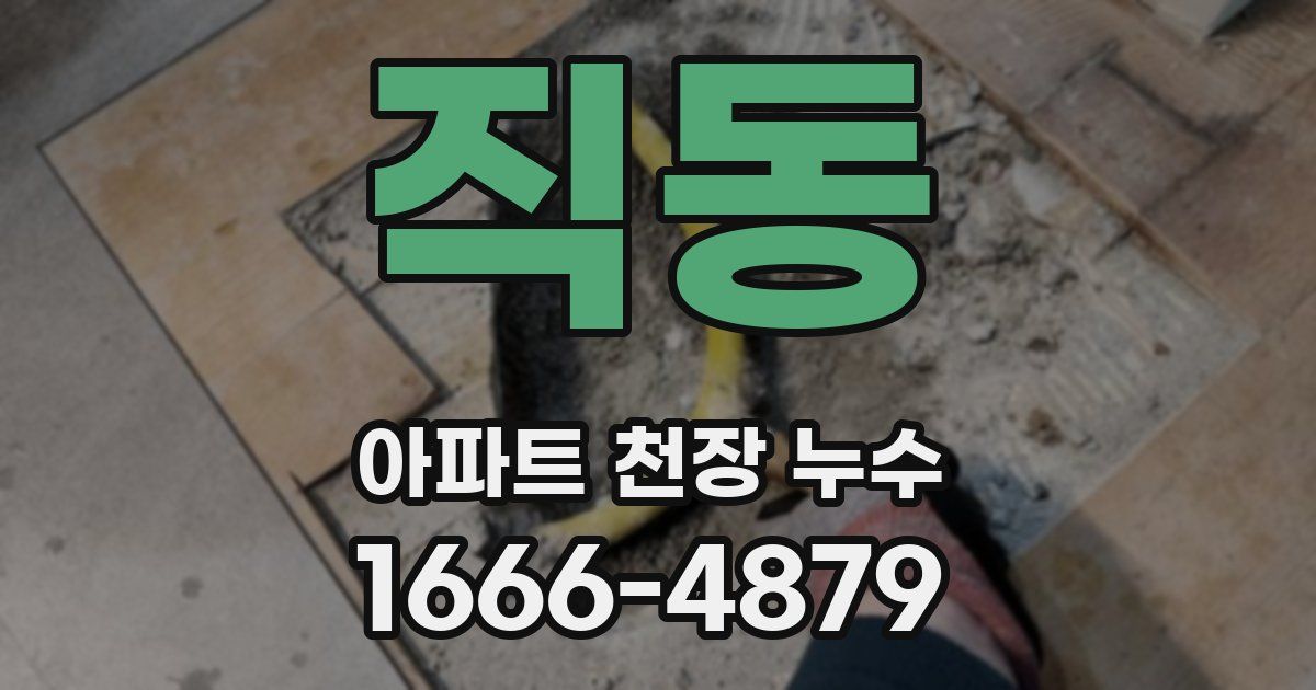 직동 아파트 천장 누수