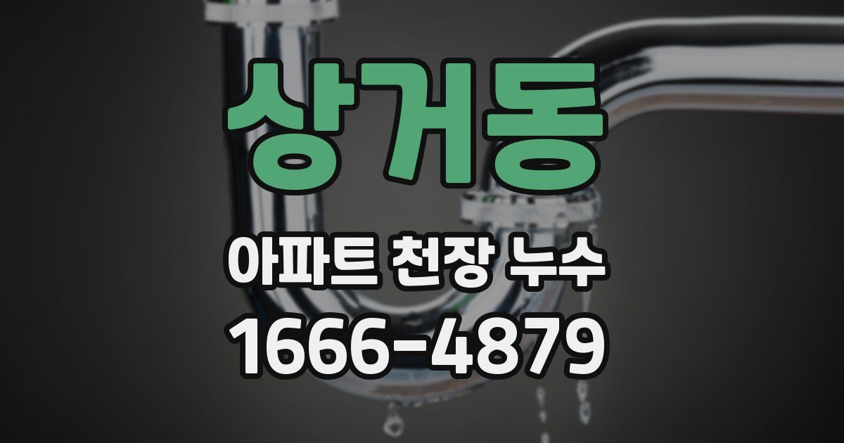 상거동 아파트 천장 누수