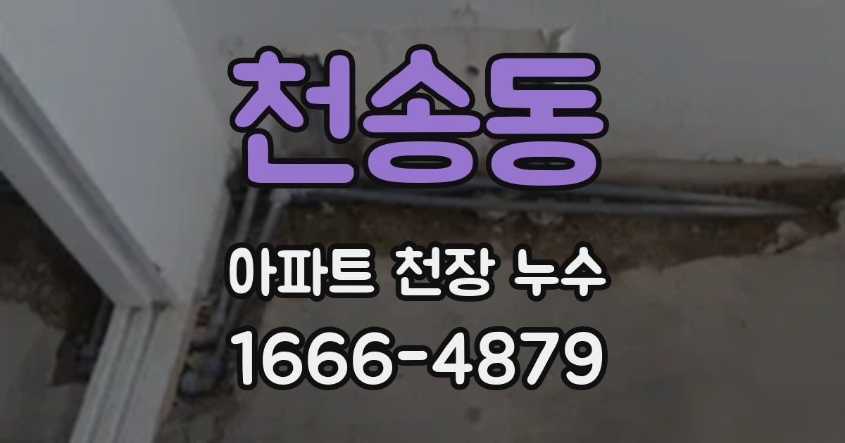 천송동 아파트 천장 누수