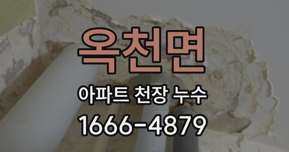옥천면 아파트 천장 누수