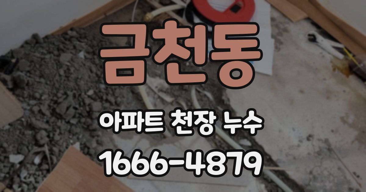 금천동 아파트 천장 누수