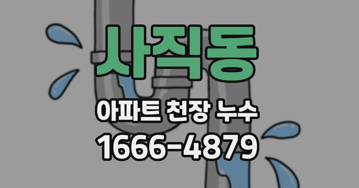 사직동 아파트 천장 누수