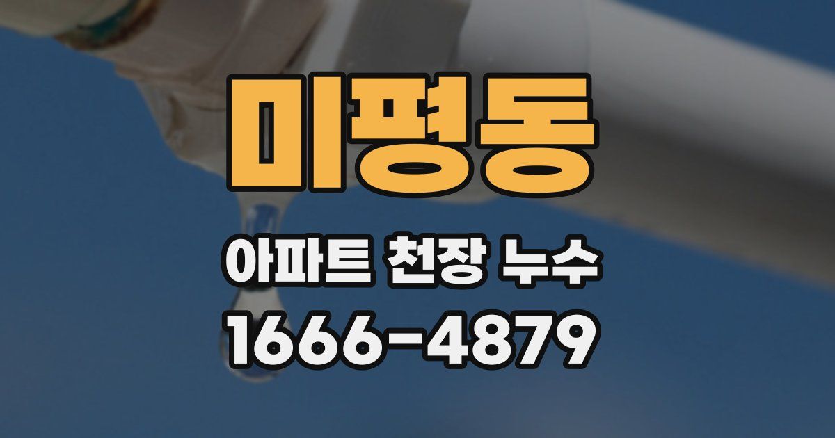 미평동 아파트 천장 누수