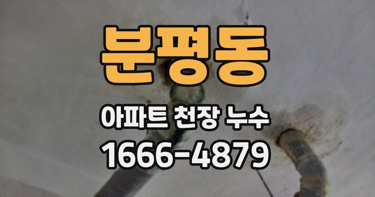 분평동 아파트 천장 누수