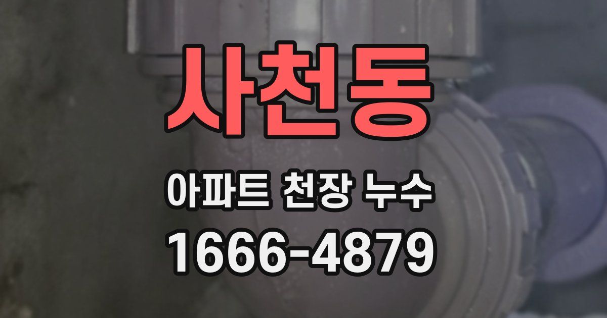 사천동 아파트 천장 누수