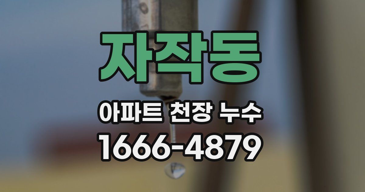 자작동 아파트 천장 누수