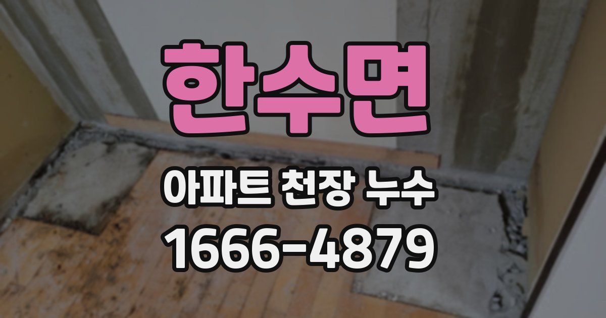 한수면 아파트 천장 누수
