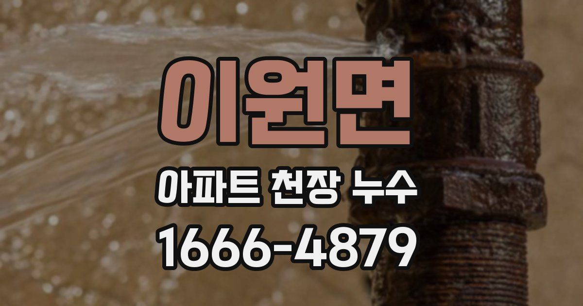 이원면 아파트 천장 누수